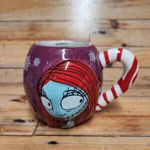 Nightmare Before Christmas Mug 19.2 Oz Sally Snowflakes Candy Cane Stripe Handle